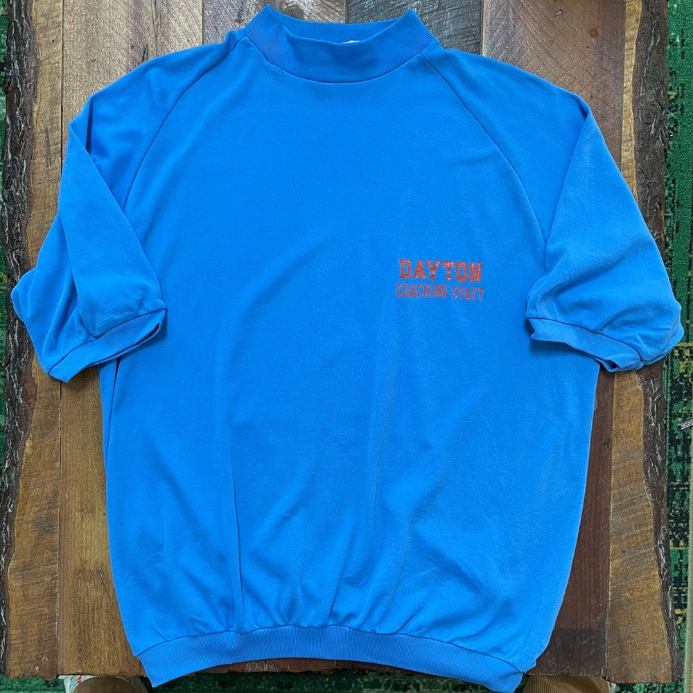 Vintage Dayton Flyers Ohio 80s Coach Coaching Staff Champion Blue Shirt L Large